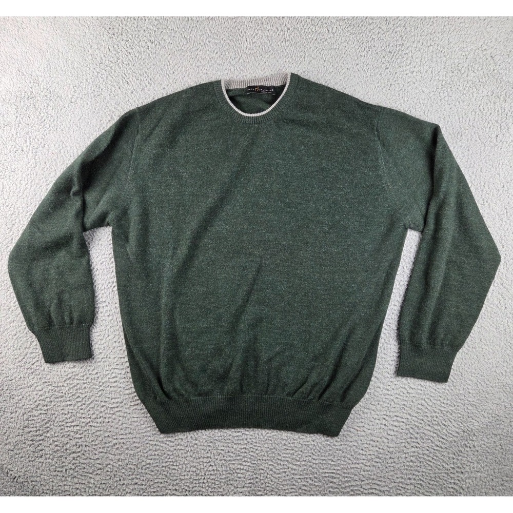 Peru Unlimited Sweater Mens‎ 2XL Green Baby Alpaca Wool Pullover Made Peru